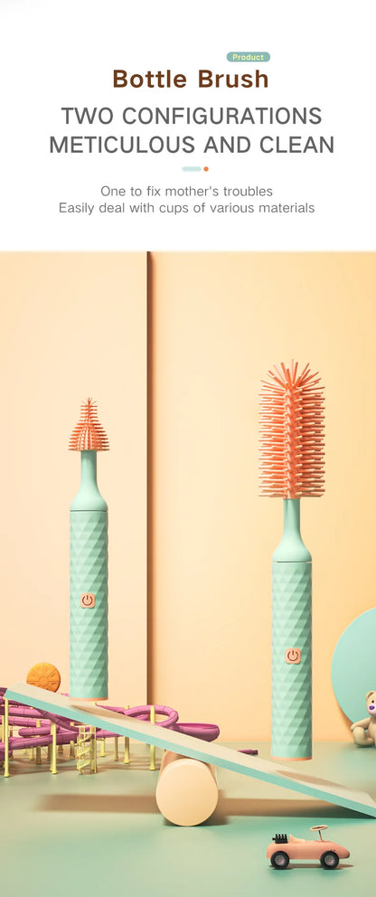 Electric Silicone Bottle Brush 360° Rotating